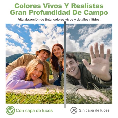 OFICHIDO - (100 Hojas) Papel Fotográfico Adhesivo Glossy 135 Gramos - tas A4 Y Brillante+tijera
