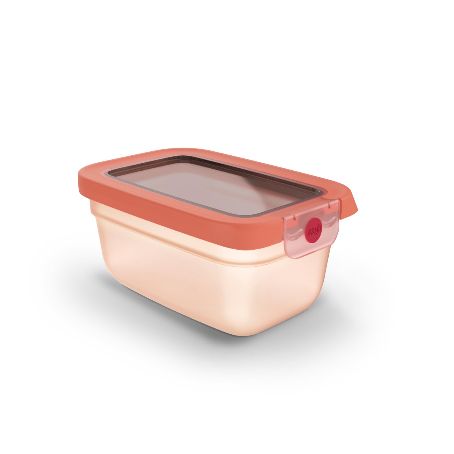 EMSA oneClick Frischhaltedose, verschlossen mit nur 1 x Klick, Lebensmittel 2 x länger frisch, 100% dicht, Made in Germany, 0,75L, gefrier-, mikrowellen- und spülmaschinengeeignet, orange, N1210500