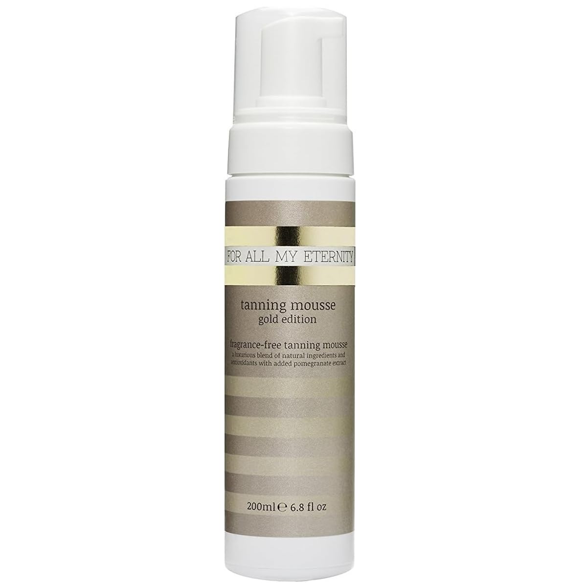 For All My Eternity Gold Edition Instant Dark Tanning Mousse – Premium No-Fragrance Self Tanner with Anti-Ageing & Antioxidants, Long-Lasting Natural Dark Tan, Fast-Drying, Streak-Free, 200ml