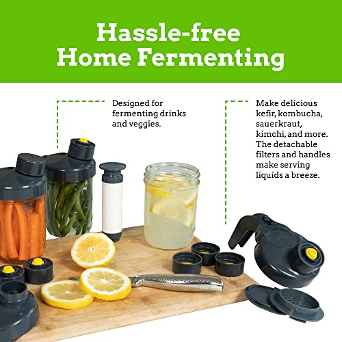 JILLMO Fermentation Kit - 4 Wide Mouth Lids W/Weights (No Jars Included)