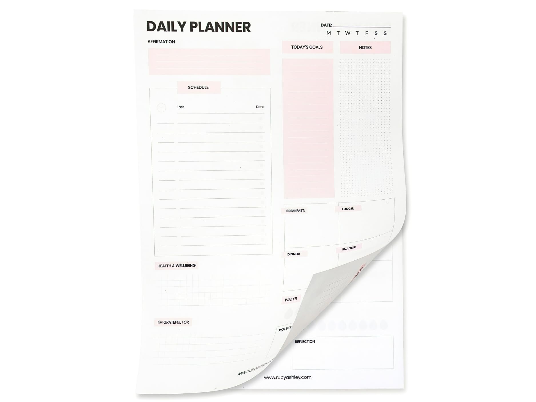 To Do List Pad - Organise Your Day With Ease. 100 Day Planner by Ruby Ashley