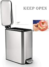 Optimal Products 5L Pedal Bin Slim Lid Soft Close Stainless Steel Bin view 2