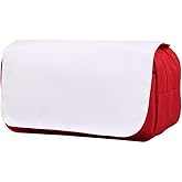 Dispalang Sublimation Printable Blanks Cosmetic Bags Pencil Case Multipurpose DIY Heat Transfer Makeup Bags Organizer Bag Toiletry Pouch with Removable Flap for Sublimation