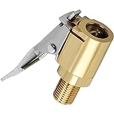LDCRE Tire Air Chuck with Clip Adapter, Brass Locking Tire Inflator Nozzle Adapter Connect, No Leakage Tire Chucks for Vehicl