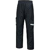 BASSDASH Complete Men’s Breathable Waterproof Rain Pant Lightweight Over Pant with 1/2 Zip Legs for Fishing Kayaking Hiking