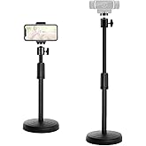 Khazylorr Webcam Stand for Desk, 18 Inch Webcam Tripod Camera Stand with Phone Holder Desktop Webcam Mount for Logitech Webcam C920 C922 C925e C922x C930e C930 C615 and BRIO