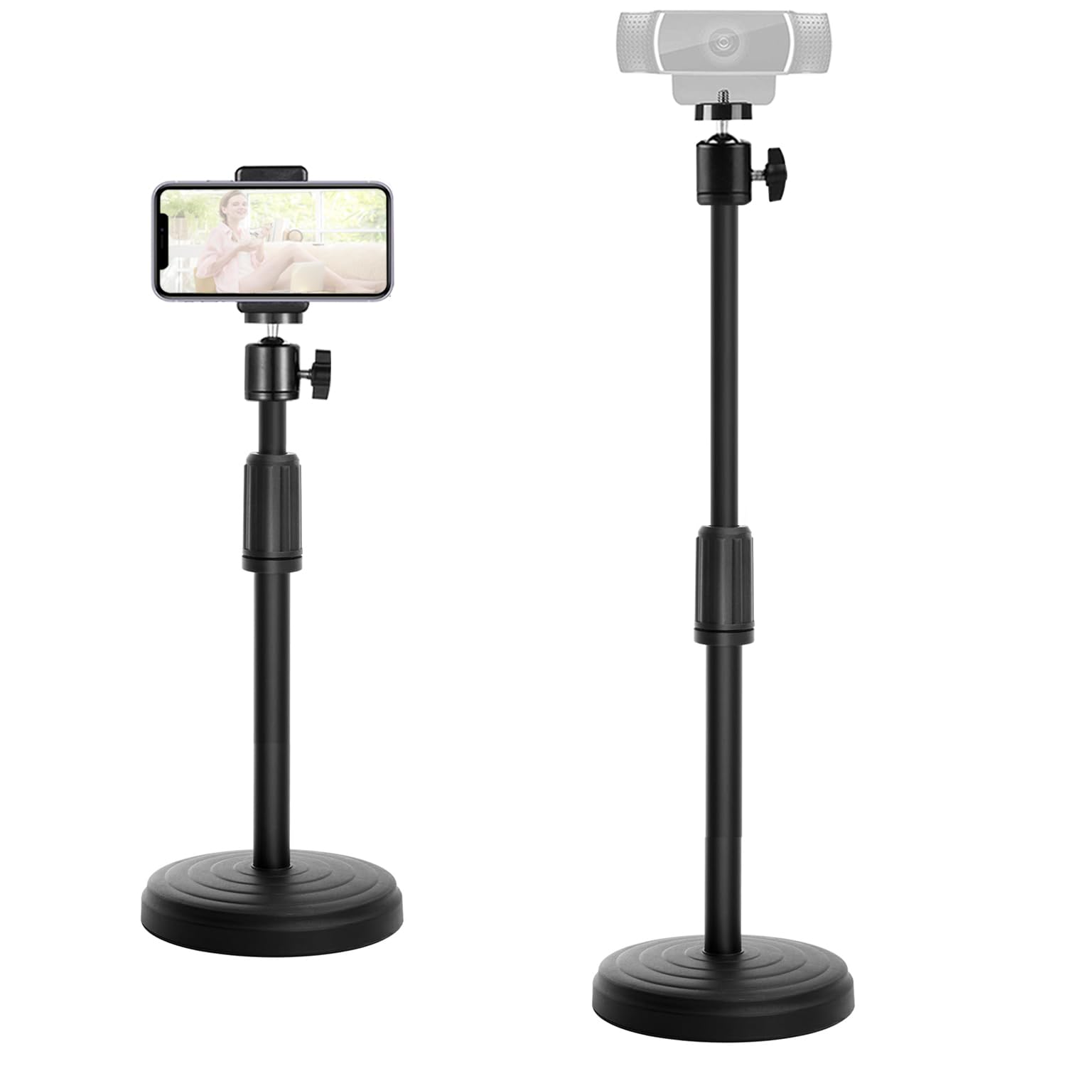 Photo 1 of Khazylorr Webcam Stand for Desk, Webcam Tripod Camera Stand with Phone Holder Desktop Webcam Mount for Logitech Webcam C920 C922 C925e C922x C930e C930 C615 and BRIO