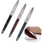 Asvine 3 PCS Hero 329-2 Classic Arrow Pattern Fountain Pen Set, Fine Nib Vintage Stainless Steel Cap Smooth Writing Gift Pen