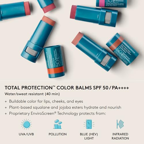 Colorescience Sunforgettable Total Protection Color Balm SPF 50, Mineral, Broad Spectrum, Buildable Lip & Cheek Color