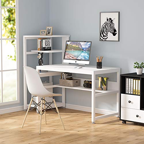 Tribesigns Computer Desk with 4Tier Storage Shelves, 58 inch Large