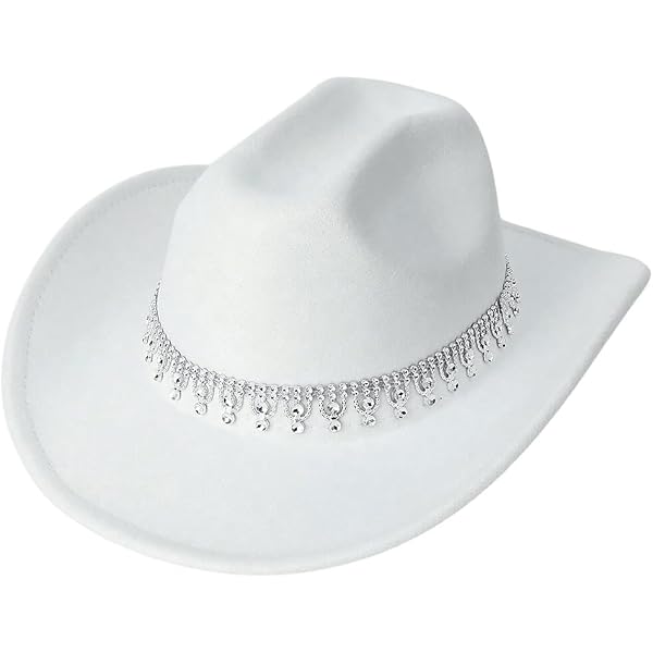 QWINEE Retro Vintage Cowgirl Hat for Women Wide Brim Buckle  display picture 1