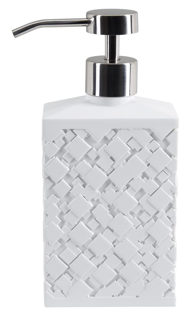 Spirella Agda Soap Dispenser with Pump Liquid Soap Dispenser Polyresin 300 ml Long Lasting and Robust White