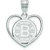 Boston Bruins Pendant in Heart (Sterling Silver)