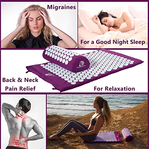 Acupressure Mat and Pillow Set by DoSensePro + Hot/Cold Gel Pack
