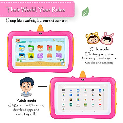 Tablette Enfant Logikids 7 - Android 13 - Contrôle Parental - 2Go RAM + 16Go - Coque Protectrice - Applis Éducatives
