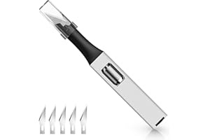 JNEOACE Utility knife, Portable Box Cutter, Comes with 6 Blades, Perfect for Professional Amateur Hobbyists for Modeling and Carving, Suitable for Office and Home Use (1, Silver)