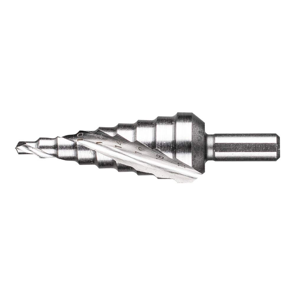 PFERD HSS Step Drill, 9 Steps Diameter 4-20 mm, 3-Surface Shank Diameter 8 mm, 25201037 - for Burr-Free Drilling