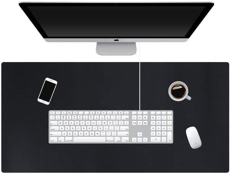 Kevmiya Pad for Desk, 31.5X15.74 Inches, PU Leather Material Desk Pad on Top of Desk，Waterproof Desk Writing Pad for Office and Home, Dual-Sided (Black/Red)
