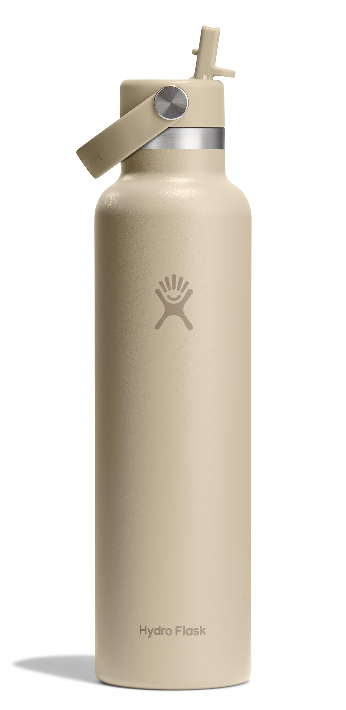 Hydro Flask Water Bottle - Insulated Stainless Steel - Straw Lid, Non Spill, Leakproof in 24 Oz Oat Tan Image