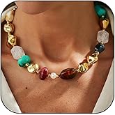 MSSIEJEW Chunky Acrylic Beaded Necklace for Women Colorful Acrylic Resin Beaded Choker Big Round Beads Statement Necklace Fashion Jewelry