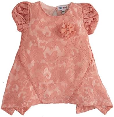 Torio Girls' Golden Field Handkerchief Lace Long Top