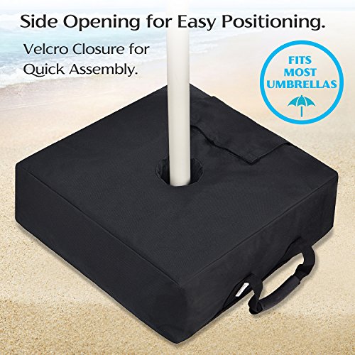 MaidMAX Umbrella Base Weight Bag, 18'' Umbrella Anchor Sand Bags with Large Opening, Fits Patio Beach Offset Cantilever & Standard Outdoor Umbrellas, Square