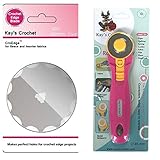 Kay's Crochet Edge Fleece Blade with Kay's 45mm Rotary Cutter Makes Perfect Holes for Crochet Edge Projects