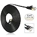Ethernet Cable 25 Feet (7.62 Meters), Cat7 Gold, Flat, Network Cable, RJ45, Internet Cable, Black, UTP Cable, Ibex Cables