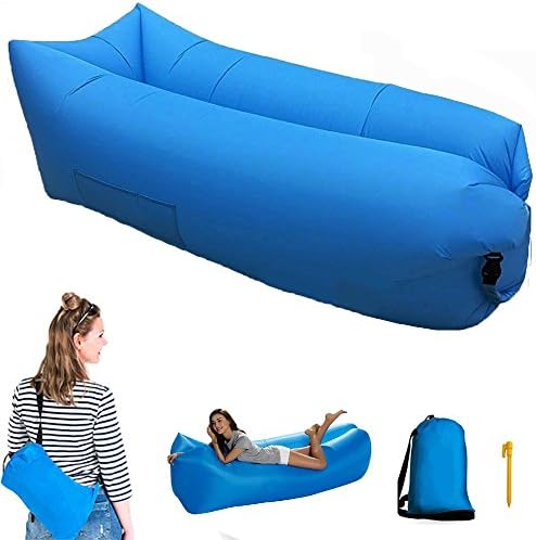 Inflatable Air Lounger Lazy Sofa with Carry Bag,Lounge Chair Portable Air Bed Sleeping Couch for Travelling, Camping, Beach,Park,Backyard,Pool,Picnics and Music Festivals