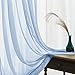 jinchan Sheer Curtains for Living Room 2 Panels Set 63 Inch Length Bedroom Curtains Blue Voile Window Curtains Rod Pocket Drapes Light Diffusing Outdoor Curtains