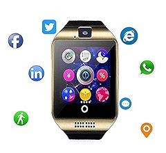 Smartwatch with Camera & Music Remote for Android - Smart Watch Fitness Tracker with Audio and Image and Camera for Men & Women (Silver3)