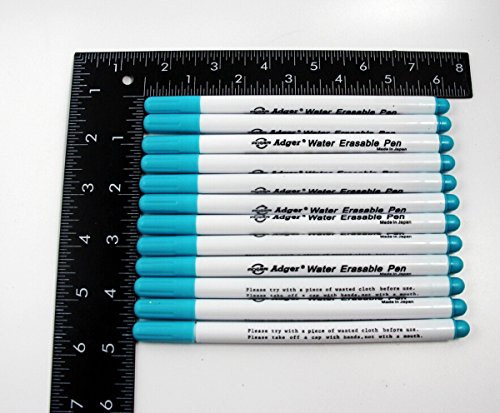 Set 12 Pieces Blue Water Erasable Disappearing Pen Fabric Marker For Fabric Garment Marking - Thumbnail 2