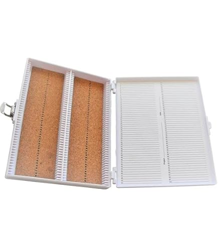 Simport Slide Staining Tray M918-2 – ABS Plastic Tray With Lid For 10 Microscope Slides, Lab Histology & Pathology Use