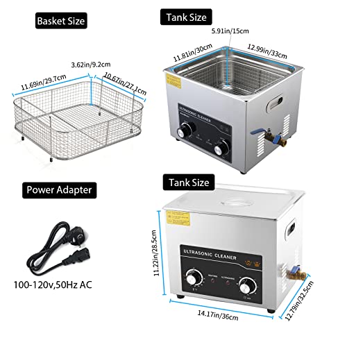 ACMESONIC Ultrasonic Cleaner 15L Ultrasonic Cleaners with Heater 360w