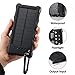 FKANT Waterproof Solar Charger | Portable 16000mAh Dual USB Power Bank | IPX7 Waterproof External Battery Pack with 4LED Flashlight | For iPhone 8 iPad Samsung S8 Note8 Android Phones