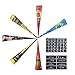 Oruuum India Tattoo Ointment Kit, Conical Temporary Art Tattoos Painting, 43pcs Free Tattoos Templet, Black2, Brown, Lake blue, Red, Rosy red, 6Pcs