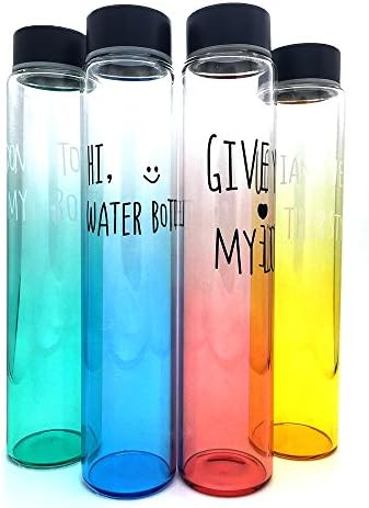 Wnice Borosilicate Glass Water Bottles 12oz