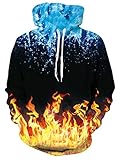 RAISEVERN Felpa con Cappuccio Eagle, Unisex Divertente 3D con Coulisse Stampata 