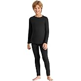 Haloumoning Thermal Underwear for Kids Boys Winter Base Layer Athletic Skiing Long Johns Sets 5-14 Years