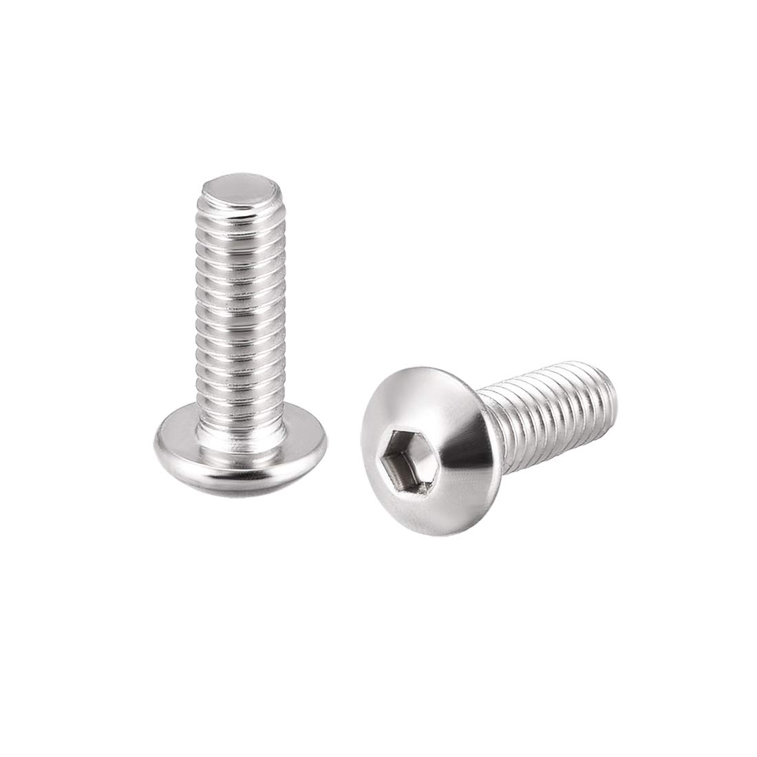 uxcell M4x12mm Machine Screws Hex Socket Round Head Screw 304 Stainless Steel Fasteners Bolts 50pcs
