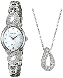 Seiko Women's Ladies Crystal Jewelry Japanese-Quartz Watch with Stainless-Steel Strap, Silver, 9 (Model: SUP367)