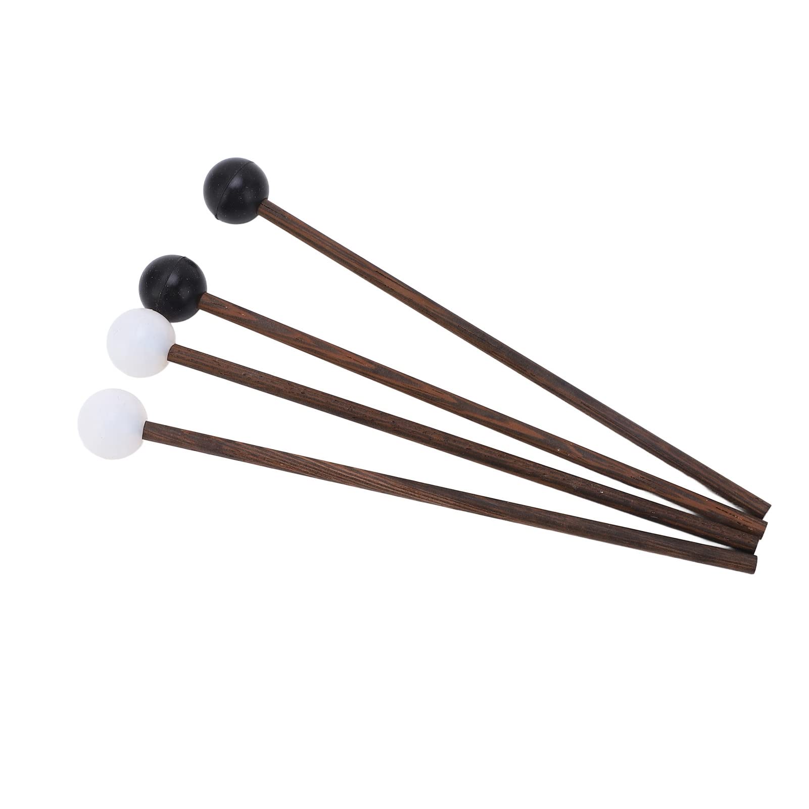 Steel Tongue Drum Mallets, Wenge Handle with Rubber Tips, 16.5cm, 4 Piece Set, for Children's Percussion Instruments, Slit Drums, Chime Bars