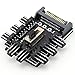 ZRM&E PC Fan Speed Controller 8 Way Cooling Fan Hub 3 Gear Speed SATA 1 to 8 Multi Way Splitter 3-Pin Power Socket PCB Adapter