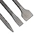 ZILONG SDS-Plus Chisel Set, Rotary Hammer SDS Bits Set 3 PCS Including Point Chisel, Flat Chisel, Cranked Chisels with Carry Case
