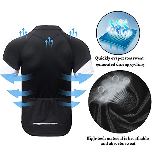 image for Dooy Men's Cycling Bike Jersey Short/Long Sleeves Biking Running Shirt