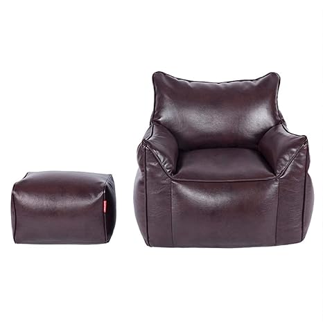 Bean Bag Leather Lazy Sofa Chair High Back Leather Armchair