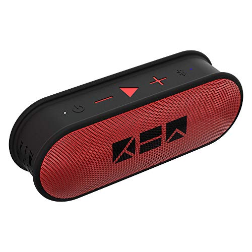 Kew Labs K1 Wireless Portable Bluetooth Speaker – Premium Quality Sound and Bass – Waterproof Pill Design – 12hr Battery Life – Featuring Built-in Mic for Calls (Red)