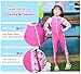 MAIBU Kids UPF 50+ Sunsuit Long Sleeve Swimwear One-Piece Bodysuit Swimsuit Age 3-9years Pink L