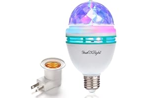 YouOKLight E26 Disco Ball Light, Rotating RGB LED Strobe Bulb, Magic Ball for Disco Birthday Party Club Bar Karokee Halloween