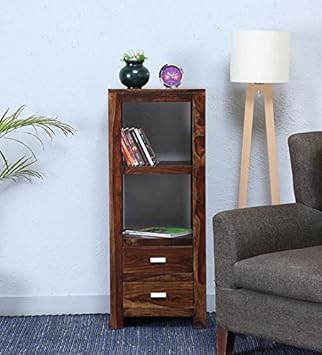 SARSWATI HANDICRAFT Pre-Assemble Solid Wood 2 Drawr Table for Living Room Provincial Teak Finish